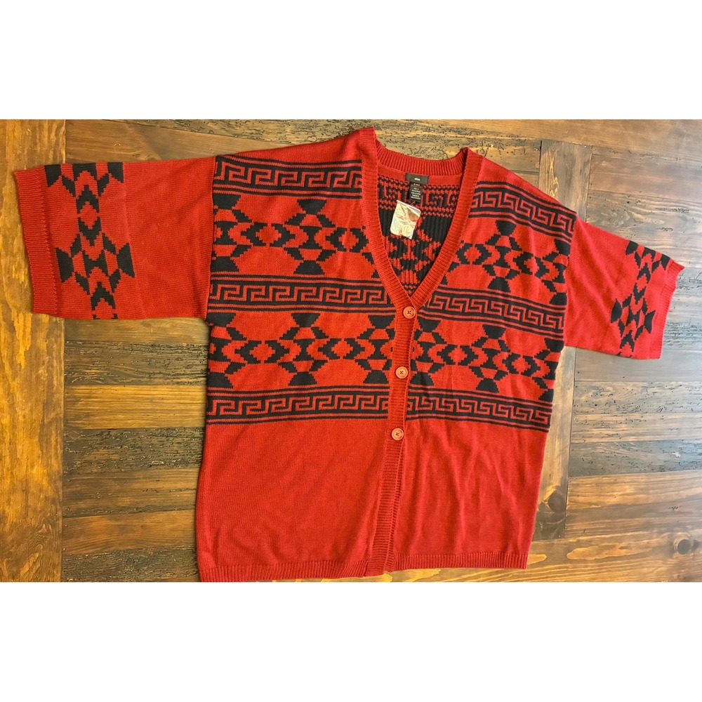 Southwest Short Sleeve Button Down Knit Cardigan NWT